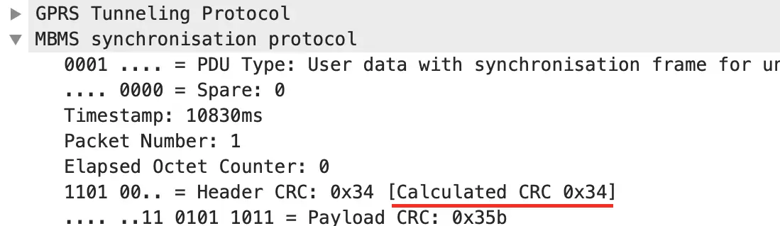 SYNC CRC6 checker functioning properly.